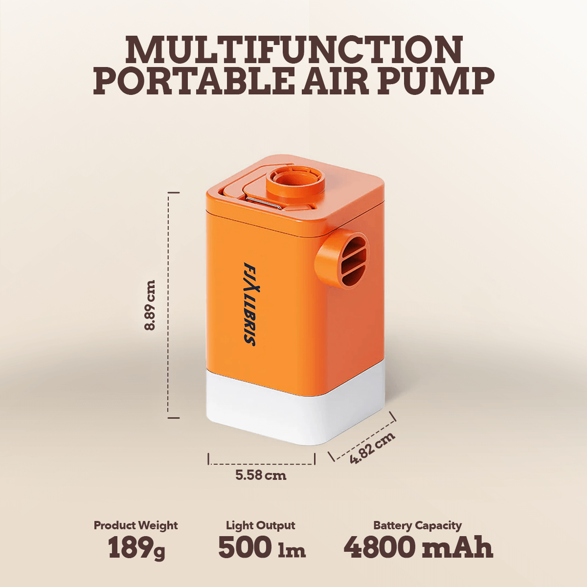 Mini bomba de aire recargable por USB-C