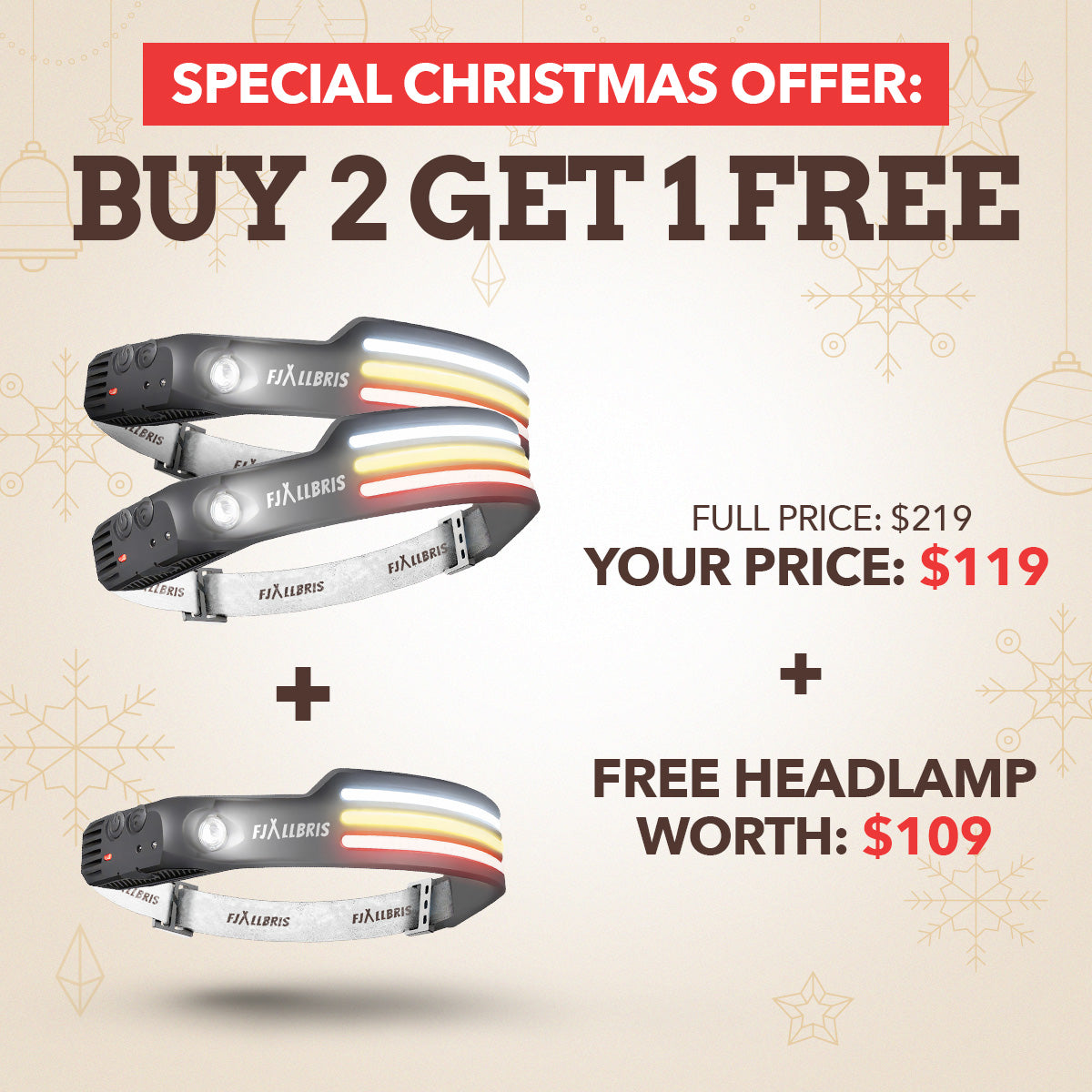 Fjällbris 1000lm LED 230° Lámpara Frontal PRO 2.0